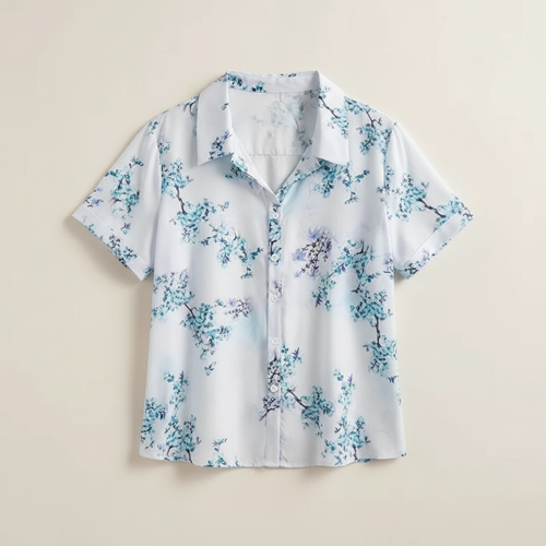 Shirt Short Sleeve Button Down Top | Casual Summer Blouse Lightweight Soft Fabric Regular Fit Stylish Top - Image 18
