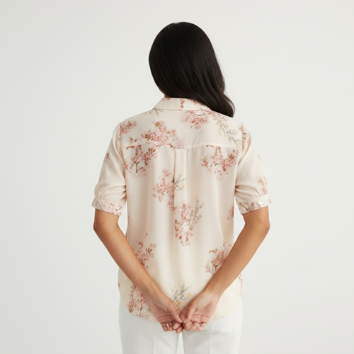 Shirt Short Sleeve Button Down Top | Casual Summer Blouse Lightweight Soft Fabric Regular Fit Stylish Top - Image 4