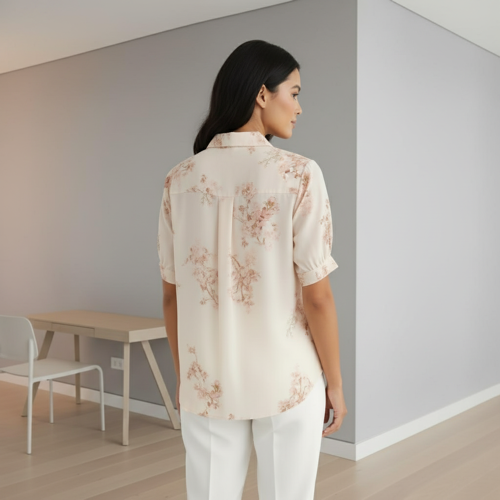 Shirt Short Sleeve Button Down Top | Casual Summer Blouse Lightweight Soft Fabric Regular Fit Stylish Top - Image 5