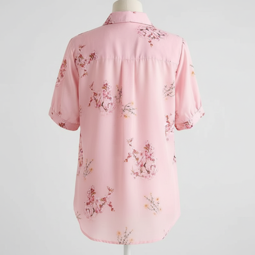 Shirt Short Sleeve Button Down Top | Casual Summer Blouse Lightweight Soft Fabric Regular Fit Stylish Top - Image 6