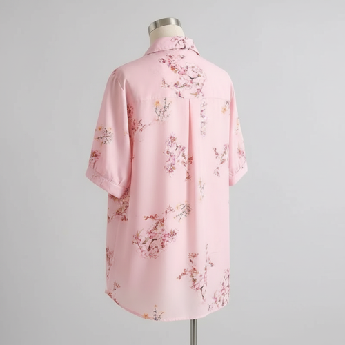 Shirt Short Sleeve Button Down Top | Casual Summer Blouse Lightweight Soft Fabric Regular Fit Stylish Top - Image 7