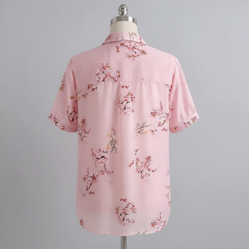 Shirt Short Sleeve Button Down Top | Casual Summer Blouse Lightweight Soft Fabric Regular Fit Stylish Top - Image 8