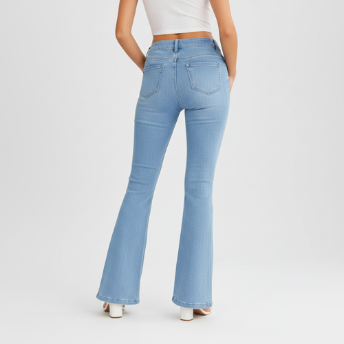 Jeans | Stretchable Denim Pant | 3 Button Front Closure | Flared Bell Bottom Style Casual for Girls & Ladies (Sizes 26-34) - Image 11