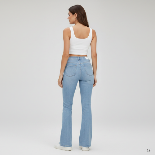 Jeans | Stretchable Denim Pant | 3 Button Front Closure | Flared Bell Bottom Style Casual for Girls & Ladies (Sizes 26-34) - Image 15