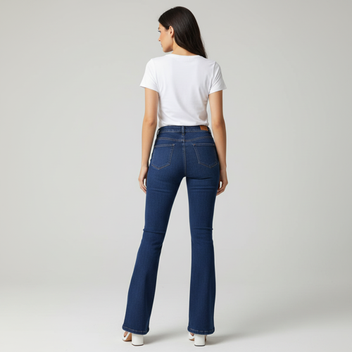 Jeans | Stretchable Denim Pant | 3 Button Front Closure | Flared Bell Bottom Style Casual for Girls & Ladies (Sizes 26-34) - Image 3