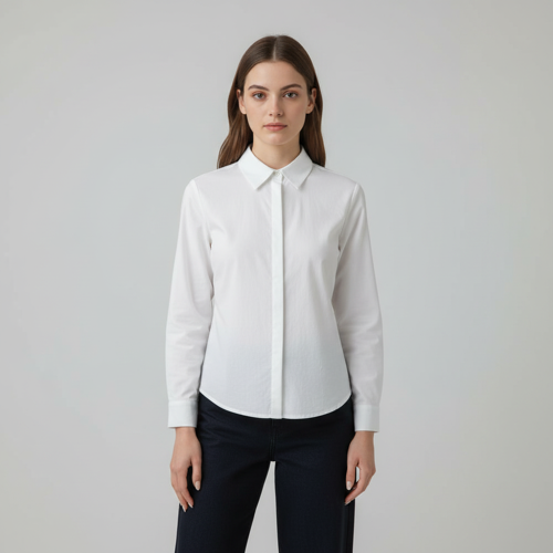 Aahwan White Solid Front Button Long Sleeve Casual Shirt for Women' & Girl's(354-White-XS) - Image 3