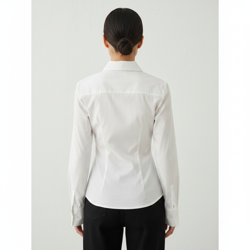 Aahwan White Solid Front Button Long Sleeve Casual Shirt for Women' & Girl's(354-White-XS) - Image 4