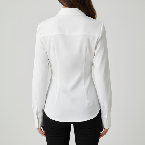 Aahwan White Solid Front Button Long Sleeve Casual Shirt for Women' & Girl's(354-White-XS) - Image 5