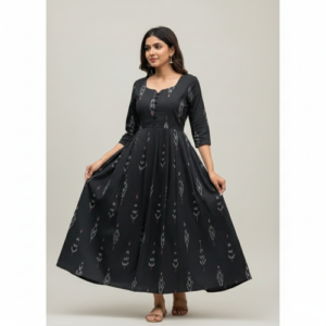 Women Maxi Dress - Cotton Blend, Maxi Length