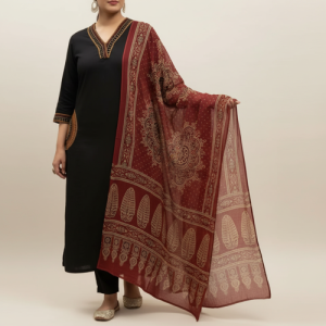 Kurta with Pant and Dupatta | V-Neck Kurti Set | 3/4 Length Regular Sleeves | Soft Comfortable Fabric | 3 Piece Outfit