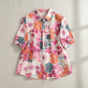 Shirt with Elbow Sleeves and Collar Neck in Soft Breathable Fabric Ideal for Casual wear and Relaxed Styling