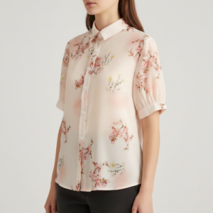 Shirt Short Sleeve Button Down Top | Casual Summer Blouse Lightweight Soft Fabric Regular Fit Stylish Top