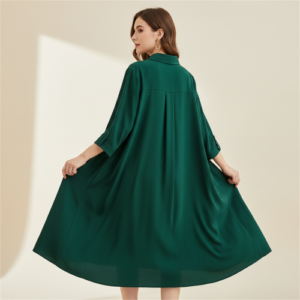 Shirt Dress | Knee Length Dresses | Loose Fit | Button-Down | 3/4 Sleeve | Vacation Outfit