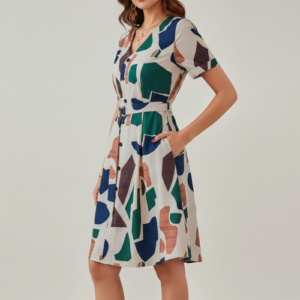 Short One Piece A-Line Midi Dress | Lightweight Vacation Wear & Daily Casual Outfit