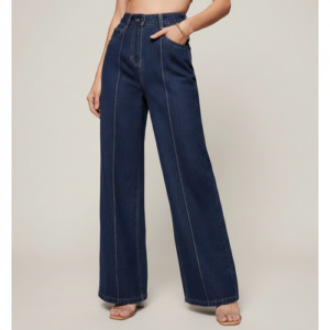 Women's Wide-Leg High-Rise Regular-Length Stretchable Shaping Denim Jeans