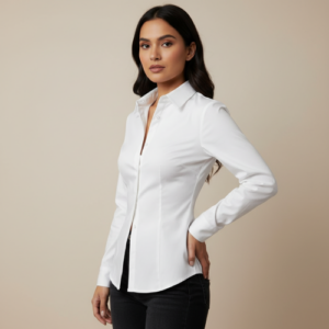 Aahwan White Solid Front Button Long Sleeve Casual Shirt for Women' & Girl's(354-White-XS)
