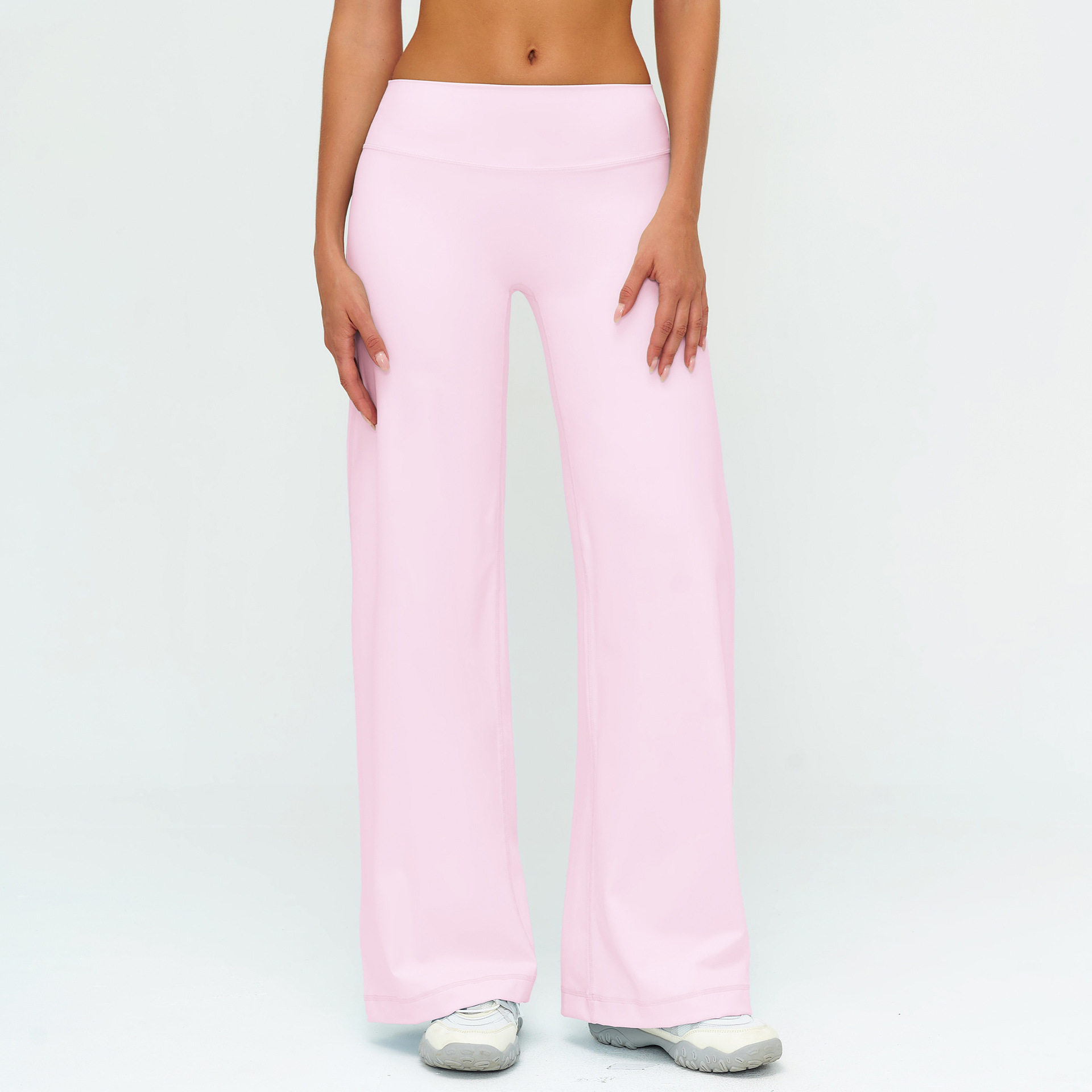Morpho Aura Women's Solid High Rise Wide Leg Breathable Active Fitness Pants - Image 6