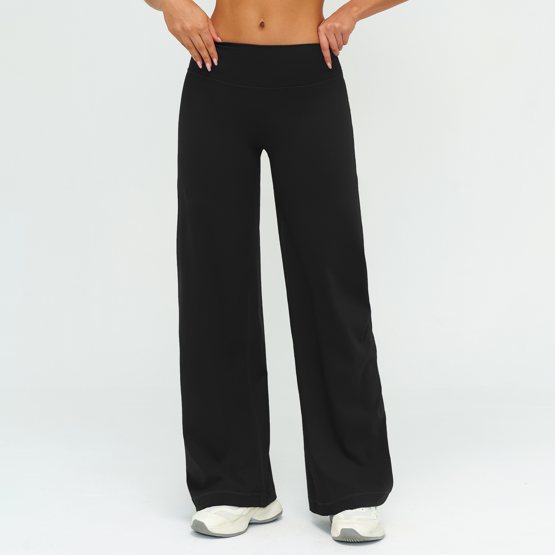 Morpho Aura Women's Solid High Rise Wide Leg Breathable Active Fitness Pants - Image 9