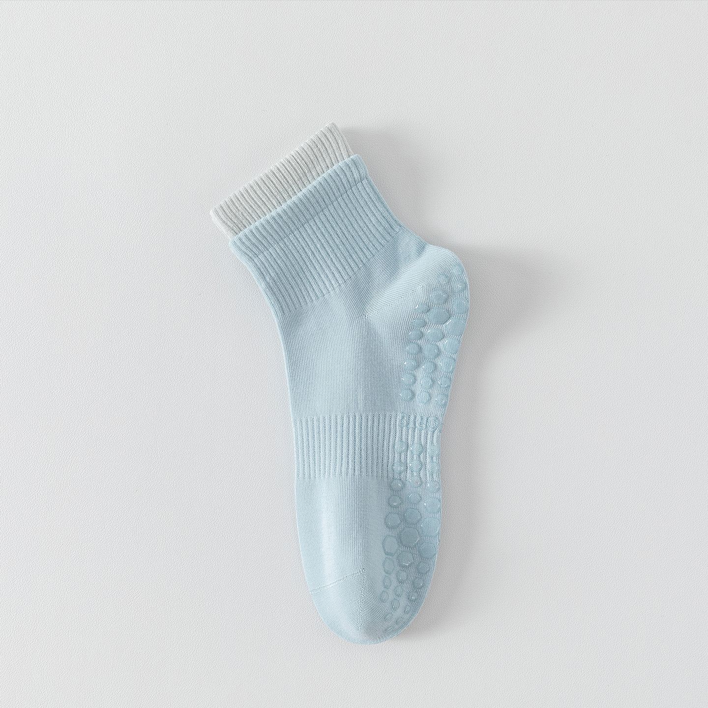 Morpho Aura Women's Striped Ribbed Mid Calf Traction Bottom Yoga Socks - Image 5