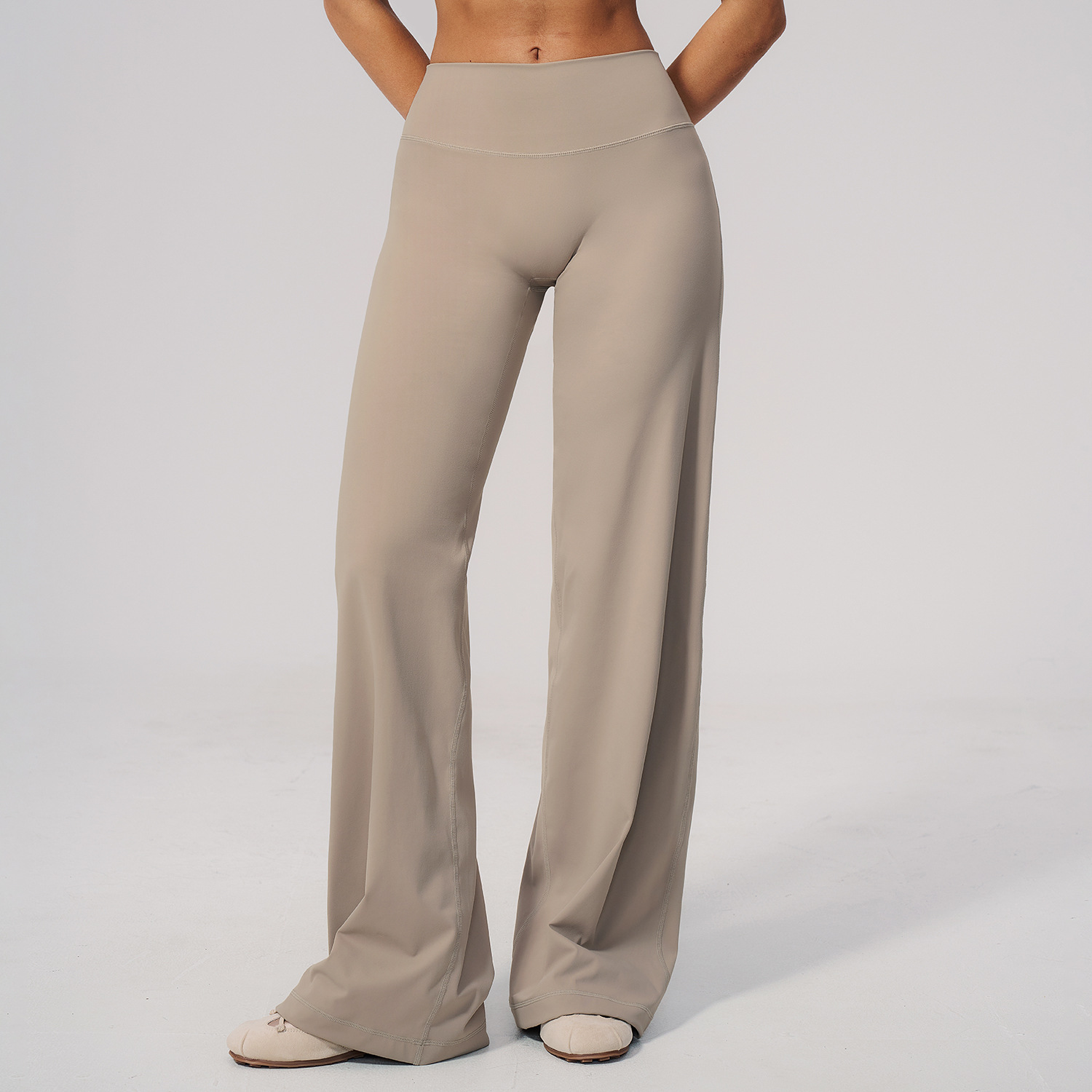 Morpho Aura Women's Solid High Rise Wide Leg Breathable Active Fitness Pants - Image 4