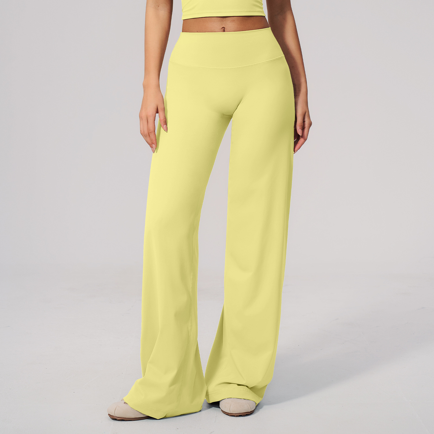 Morpho Aura Women's Solid High Rise Wide Leg Breathable Active Fitness Pants - Image 2