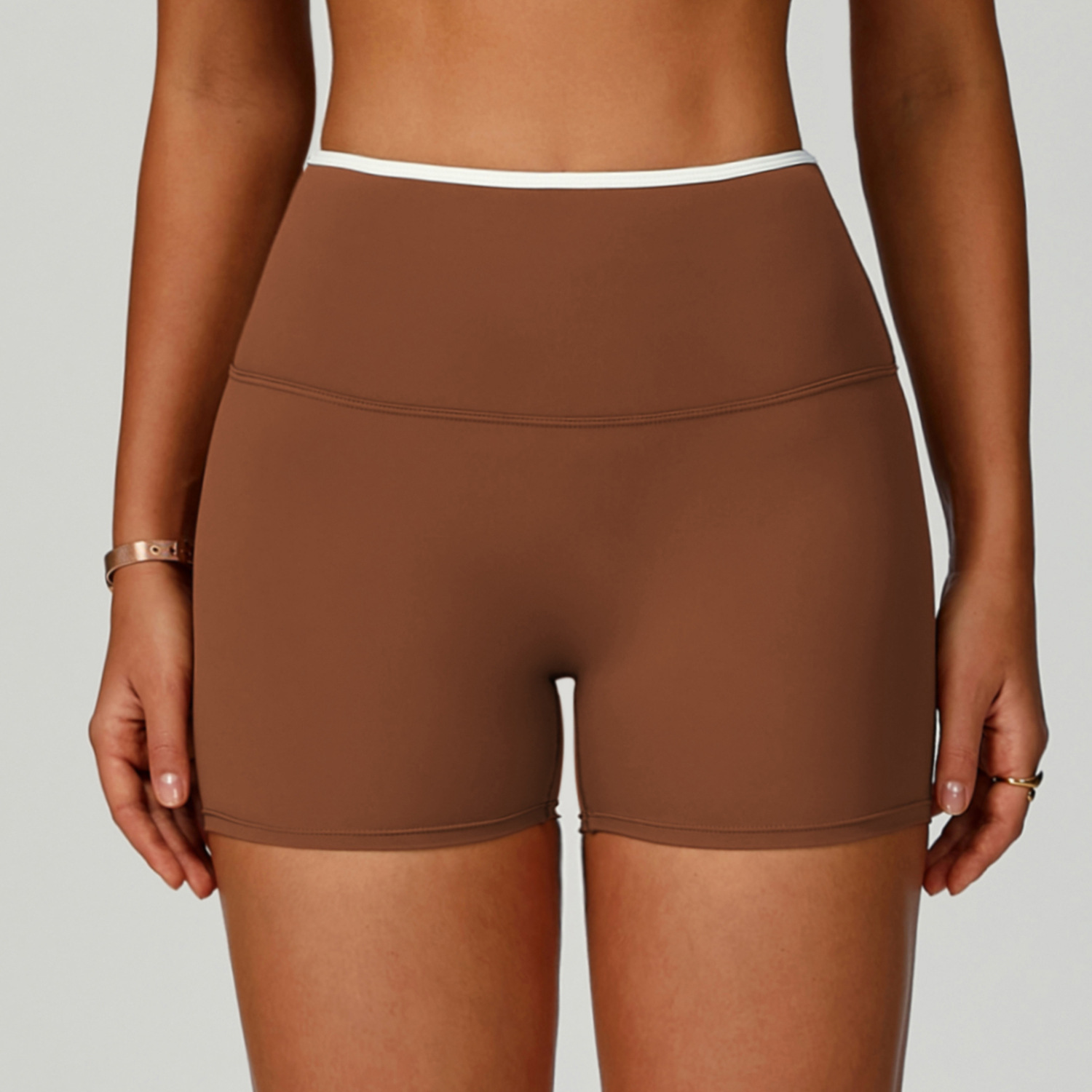 Morpho Aura Women's Contrast White Line High Rise Sculpt Fitness Bike Shorts - Image 3