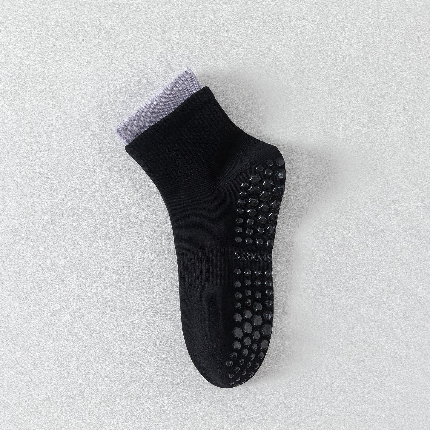 Morpho Aura Women's Striped Ribbed Mid Calf Traction Bottom Yoga Socks