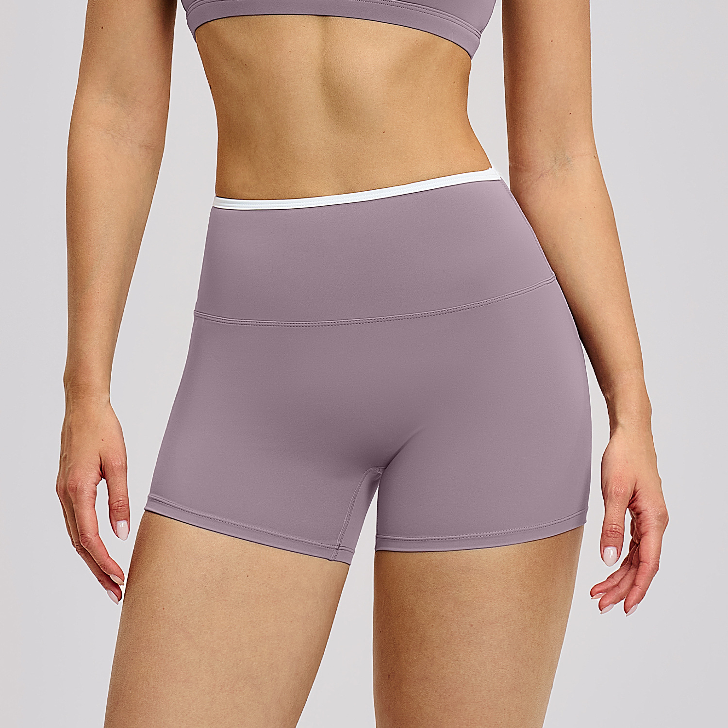 Morpho Aura Women's Contrast White Line High Rise Sculpt Fitness Bike Shorts - Image 4