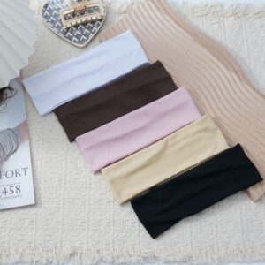 Solid Color Slim Elastic Headbands for Women Yoga & Daily Wear